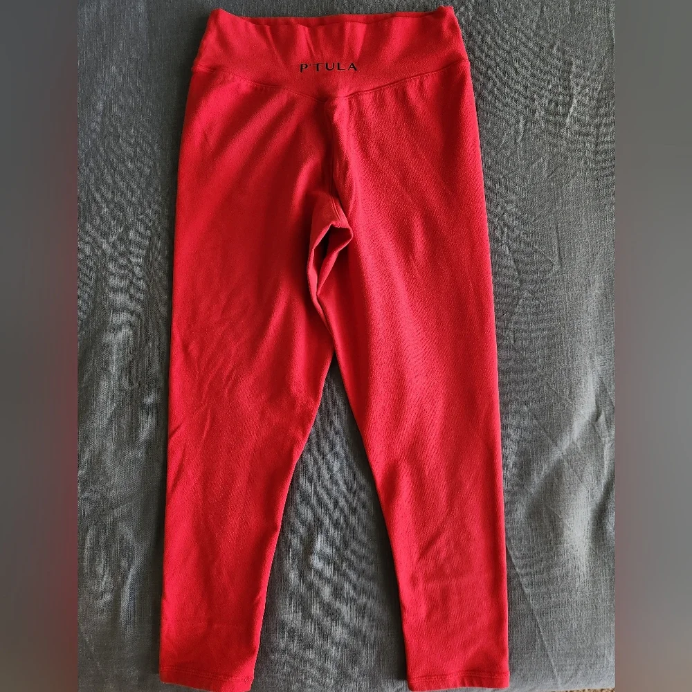 P'tula Bold Red High-Waist Leggings - Picture 3 of 5